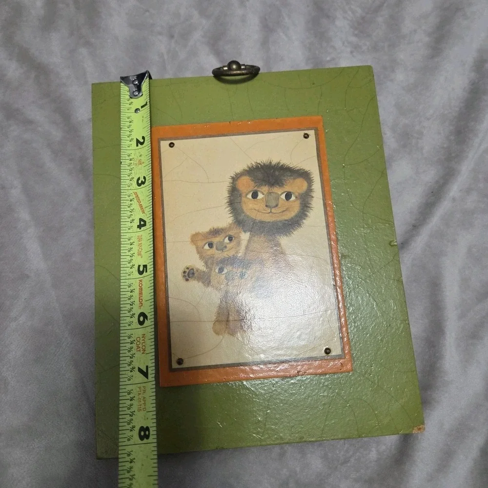 Vintage Lis Paludan Lion Family Wall Plaque Wood Hanging Danish Modern